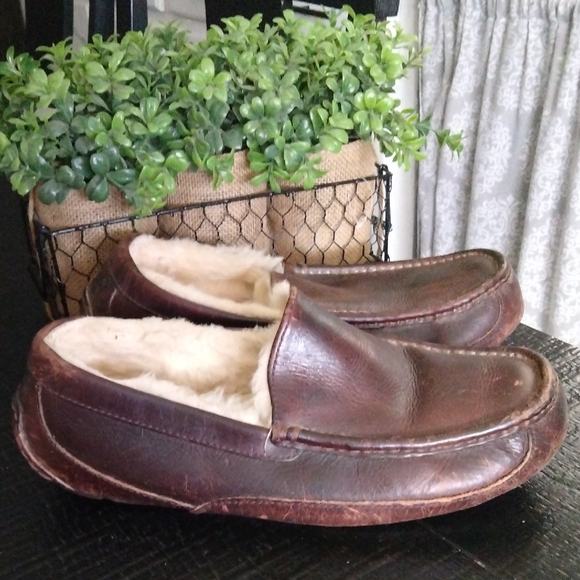 Men's Brown Leather Loafers - Picture 1 of 8